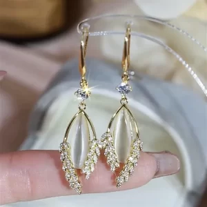Copper Alloy Earrings Fashion Exquisite Wheat Ear Earrings Long Dangle Korean Elegant Accessories For Women Girls Jewelery
